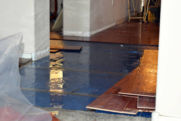 Professional Flood Damage Restoration technician working in Wellsville, KS